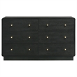 Pemberly Row 6-Drawer Dresser Cabinet with Brass Knobs in Black