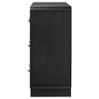 Pemberly Row 6-Drawer Dresser Cabinet with Brass Knobs in Black