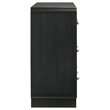 Pemberly Row 6-Drawer Dresser Cabinet with Brass Knobs in Black