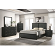 Pemberly Row 6-Drawer Dresser and Mirror with Brass Knobs in Black