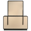 Pemberly Row 6-Drawer Dresser and Mirror with Brass Knobs in Black