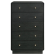 Pemberly Row 5-Drawer Chest of Drawers with Brass Knobs in Black