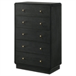 Pemberly Row 5-Drawer Chest of Drawers with Brass Knobs in Black