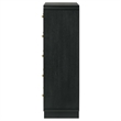 Pemberly Row 5-Drawer Chest of Drawers with Brass Knobs in Black