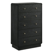 Pemberly Row 5-Drawer Chest of Drawers with Brass Knobs in Black