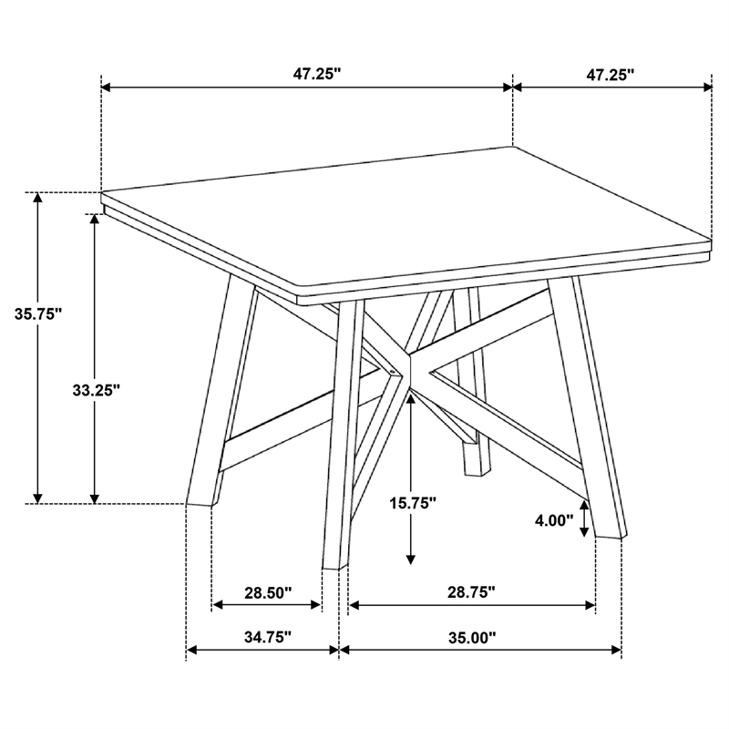 Pemberly Row 47-inch Square Counter Height Dining Table in Brown