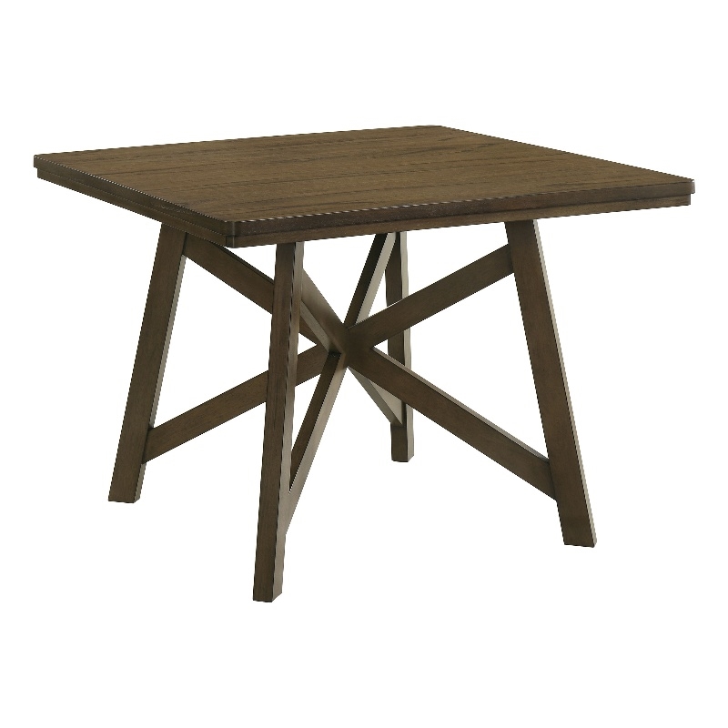 Pemberly Row 47-inch Square Counter Height Dining Table in Brown