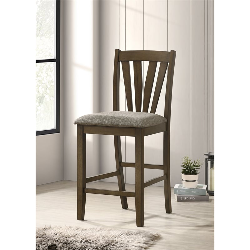 Pemberly Row Counter Height Dining Side Chair Set of 2 in Brown