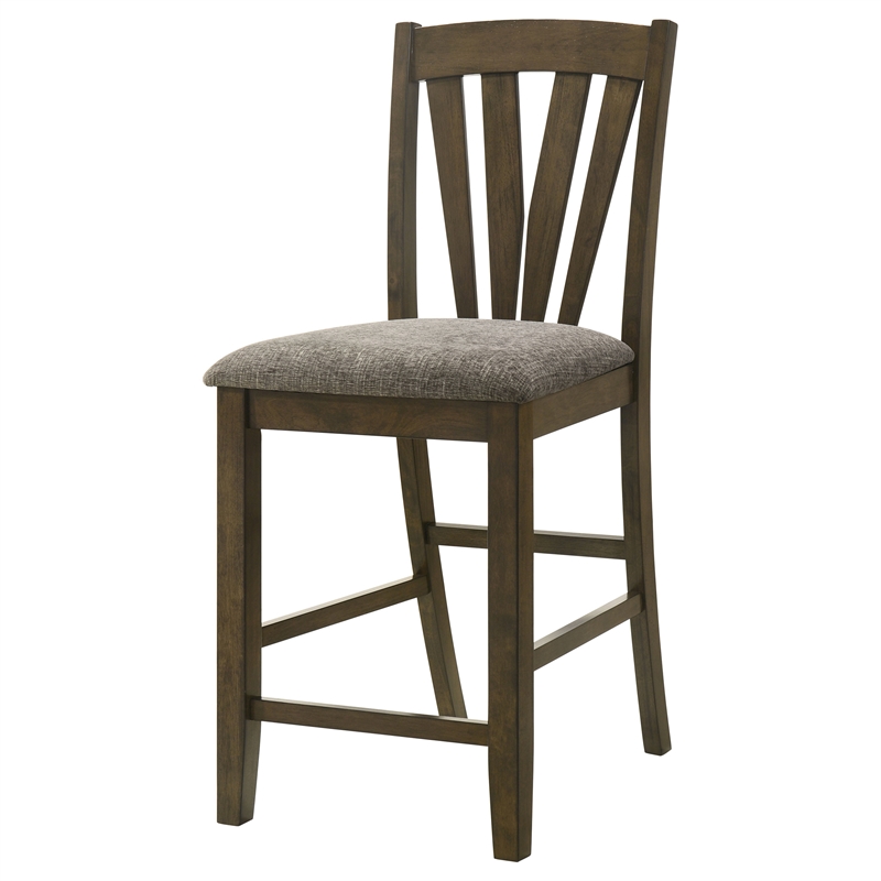 Pemberly Row Counter Height Dining Side Chair Set of 2 in Brown
