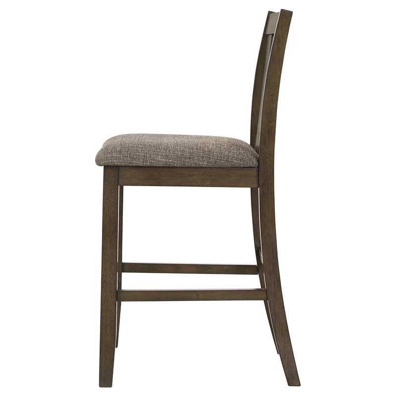 Pemberly Row Counter Height Dining Side Chair Set of 2 in Brown