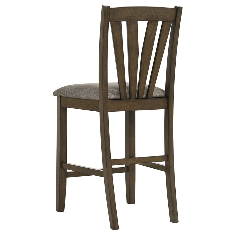 Pemberly Row Counter Height Dining Side Chair Set of 2 in Brown