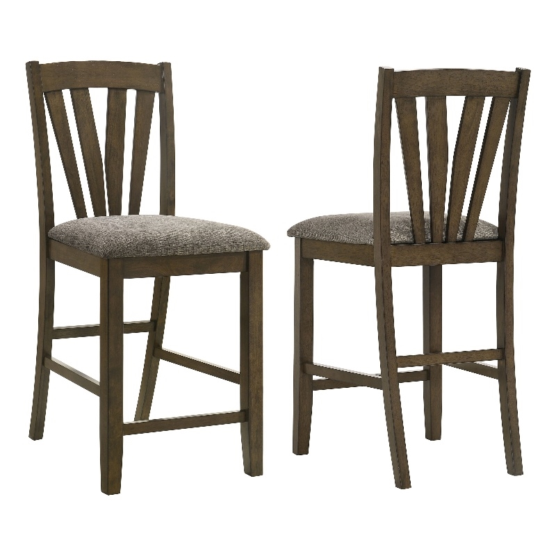 Pemberly Row Counter Height Dining Side Chair Set of 2 in Brown