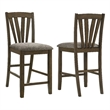 Pemberly Row Counter Height Dining Side Chair Set of 2 in Brown