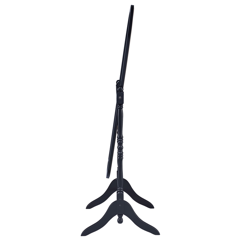 Pemberly Row Wood Adjustable Full Length Cheval Mirror in Black