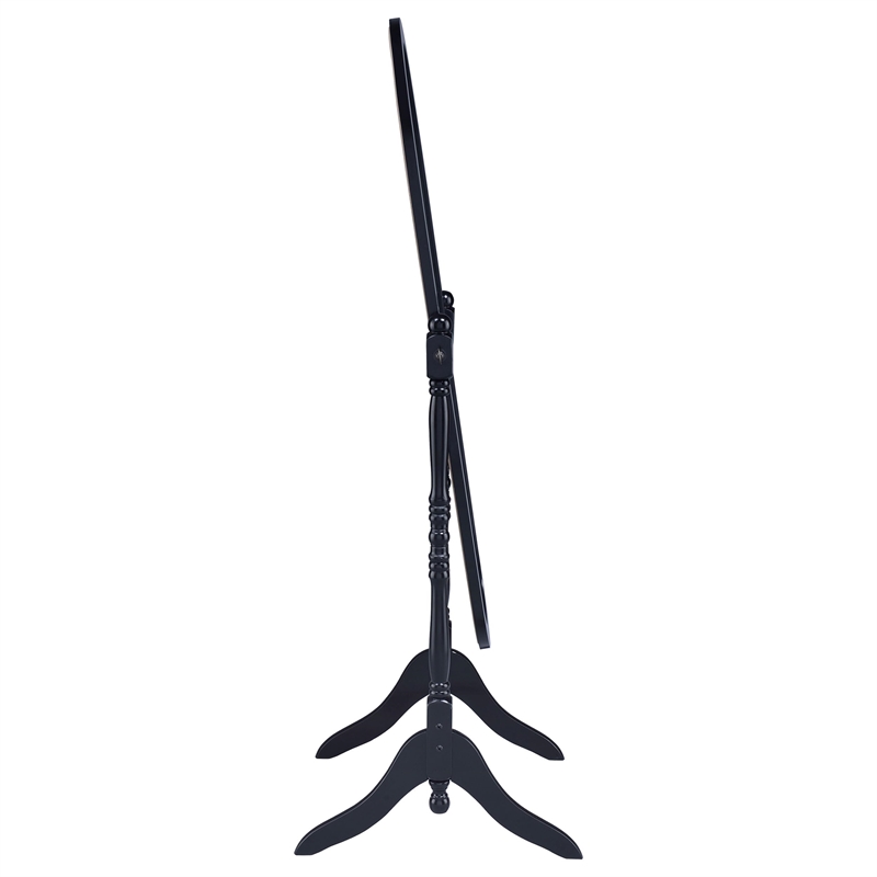 Pemberly Row Wood Adjustable Full Length Cheval Mirror in Black