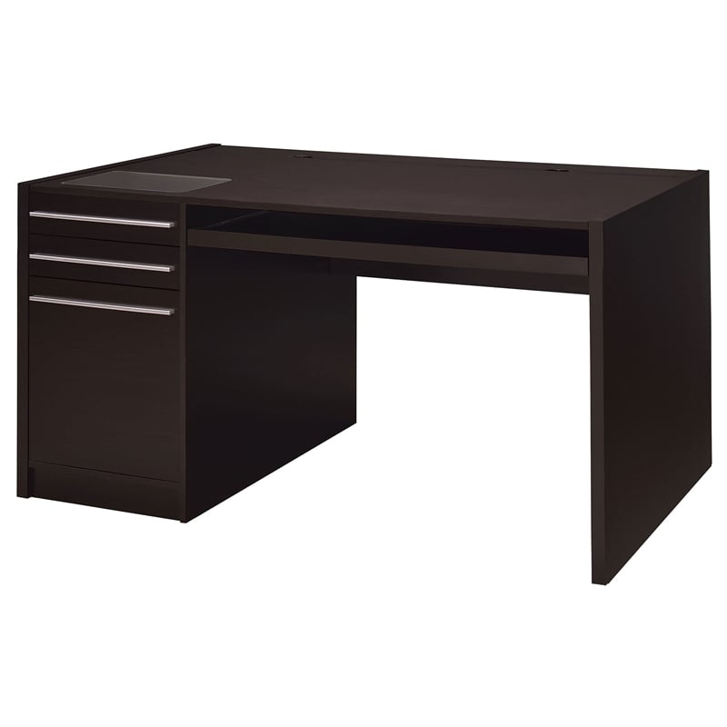 Pemberly Row 60-inch 3-drawer Office Computer Desk in Cappuccino
