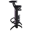 Pemberly Row 2-shelf Curved Freestanding Home Bar Cabinet in Black