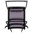 Pemberly Row 2-shelf Curved Freestanding Home Bar Cabinet in Black