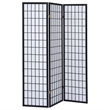 Pemberly Row 3-Panel Room Divider Folding Shoji Screen in Black
