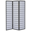Pemberly Row 3-Panel Room Divider Folding Shoji Screen in Black