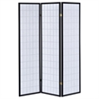 Pemberly Row 3-Panel Room Divider Folding Shoji Screen in Black