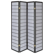 Pemberly Row 4-Panel Room Divider Folding Shoji Screen in Black