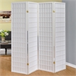 Pemberly Row 4-Panel Room Divider Folding Shoji Screen in White