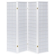 Pemberly Row 4-Panel Room Divider Folding Shoji Screen in White