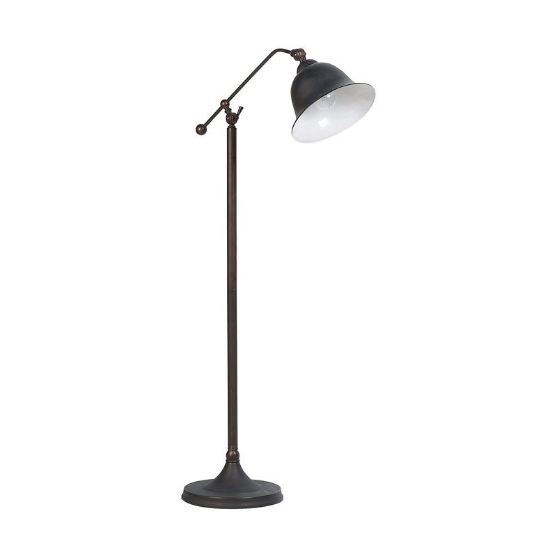 Pemberly Row 54-inch Bell Down Bridge Floor Lamp in Dark Bronze