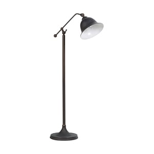 Pemberly Row 54-inch Bell Down Bridge Floor Lamp in Dark Bronze