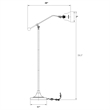 Pemberly Row 54-inch Bell Down Bridge Floor Lamp in Dark Bronze
