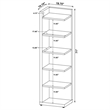 Pemberly Row 71-inch 6-shelf Wood Corner Bookcase in Cappuccino