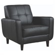 Pemberly Row Upholstered Track Arm Tufted Accent Chair in Black