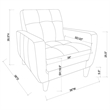Pemberly Row Upholstered Track Arm Tufted Accent Chair in Black