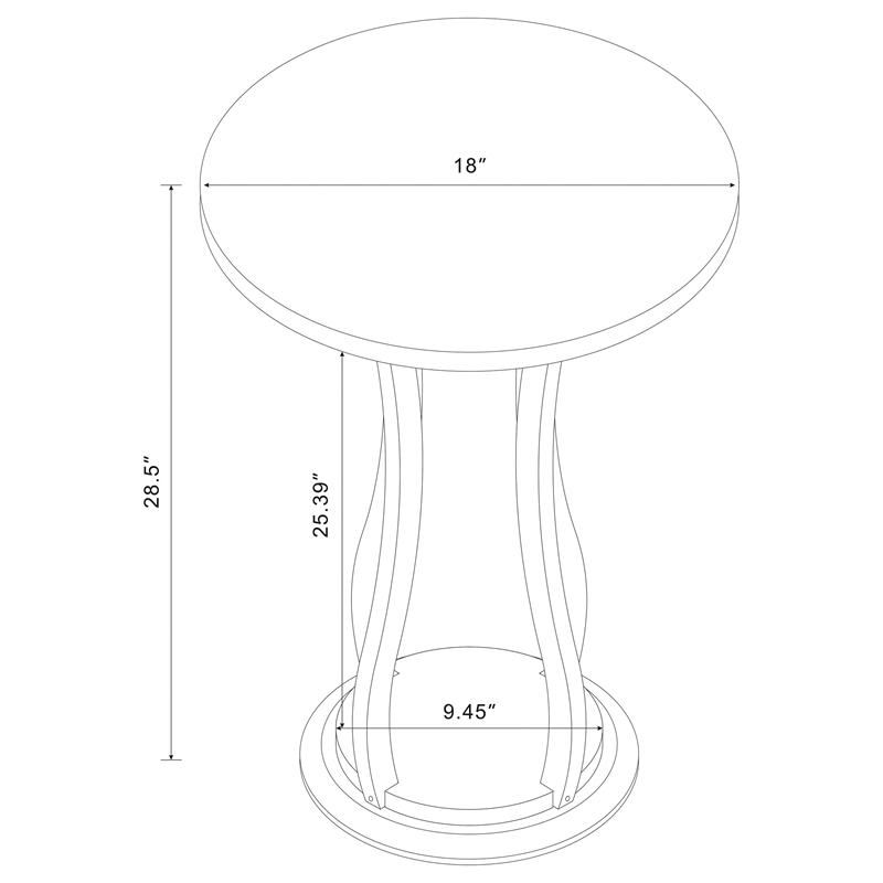 Pemberly Row Round Wood Top Accent Plant Stand Side Table in Cherry