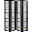 Pemberly Row 4-Panel Room Divider Folding Shoji Screen in Floral