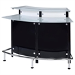 Pemberly Row Curved Glass Top Home Bar Wine Cabinet with Footrest in Black