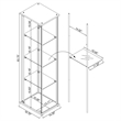 Pemberly Row 3-shelf Engineered Wood and Clear Glass Curio Cabinet in Brown