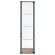 Pemberly Row 3-shelf Engineered Wood and Clear Glass Curio Cabinet in Brown