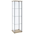 Pemberly Row 3-shelf Engineered Wood and Clear Glass Curio Cabinet in Brown