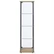 Pemberly Row 3-shelf Engineered Wood and Clear Glass Curio Cabinet in Brown