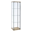 Pemberly Row 3-shelf Engineered Wood and Clear Glass Curio Cabinet in Brown