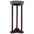 Pemberly Row Round Green Marble Top Tri-Leg Plant Stand in Merlot