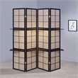 Pemberly Row 4-Panel Room Divider Folding Shoji Screen in Cappuccino