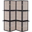 Pemberly Row 4-Panel Room Divider Folding Shoji Screen in Cappuccino