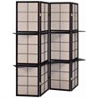Pemberly Row 4-Panel Room Divider Folding Shoji Screen in Cappuccino