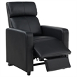 Pemberly Row Upholstered Home Theater Push Back Recliner in Black