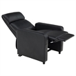 Pemberly Row Upholstered Home Theater Push Back Recliner in Black