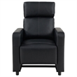 Pemberly Row Upholstered Home Theater Push Back Recliner in Black