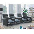 Pemberly Row Upholstered Tufted 4-Recliner Set with 1 Console in Black